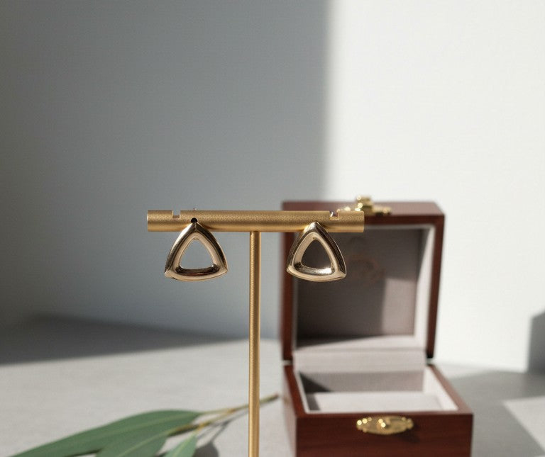 Geometric Triangle Stud Earrings