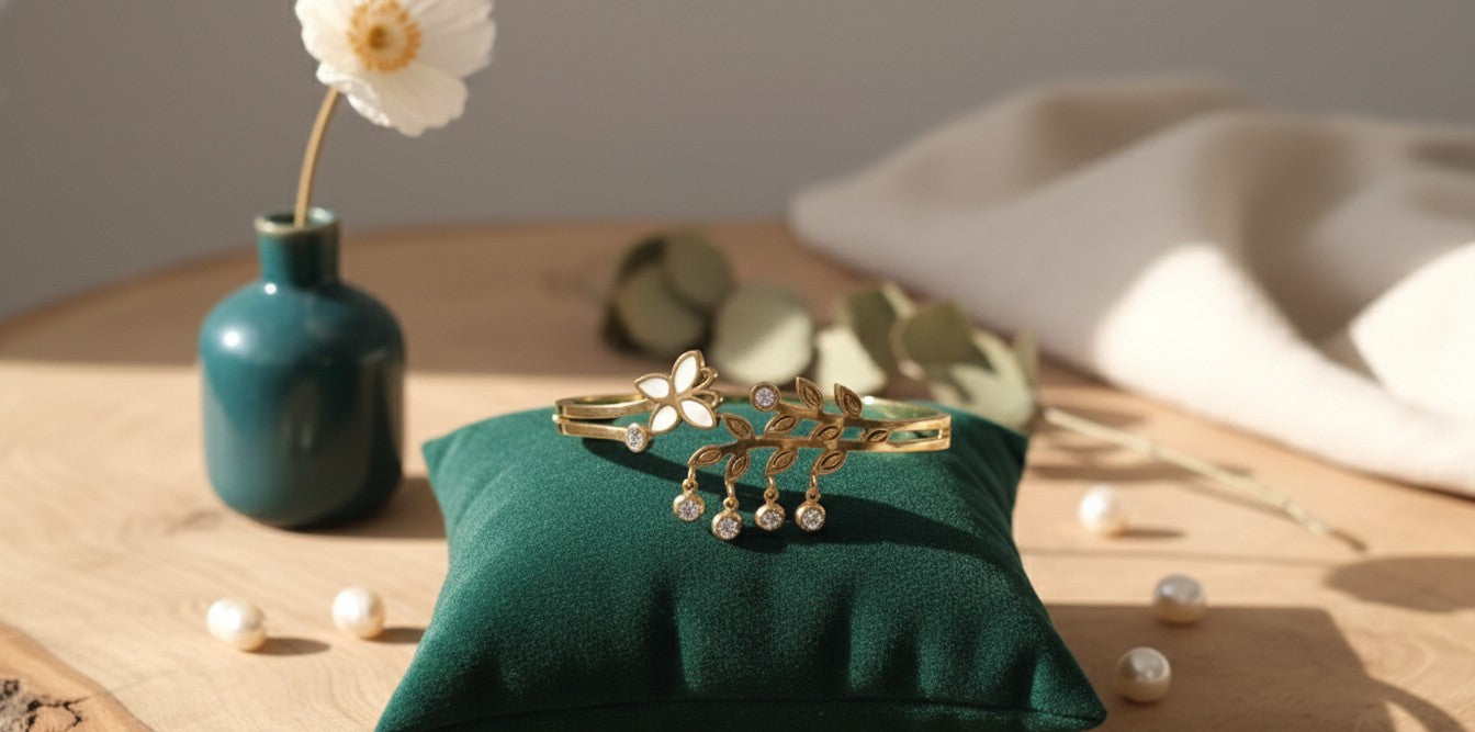 Golden Leaf Butterfly Hanging Bracelet