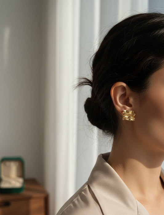 Square Textured Earrings