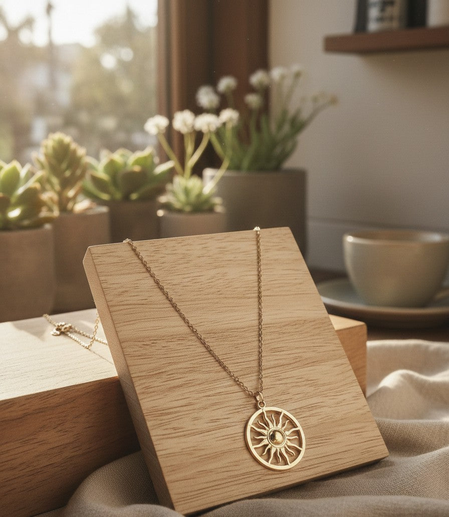 Sun Pendant With Chain