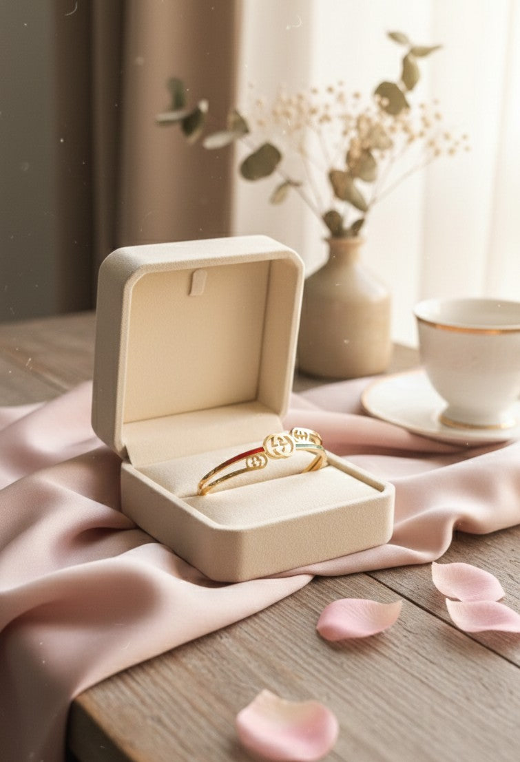 Gucci GG Red & Green Strip Bracelet