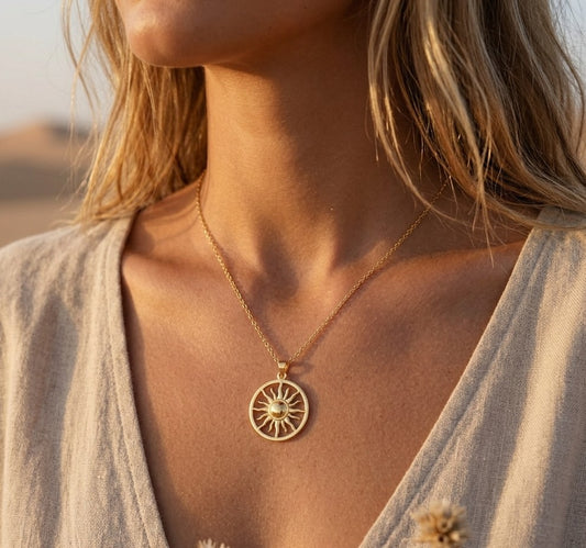 Sun Pendant With Chain