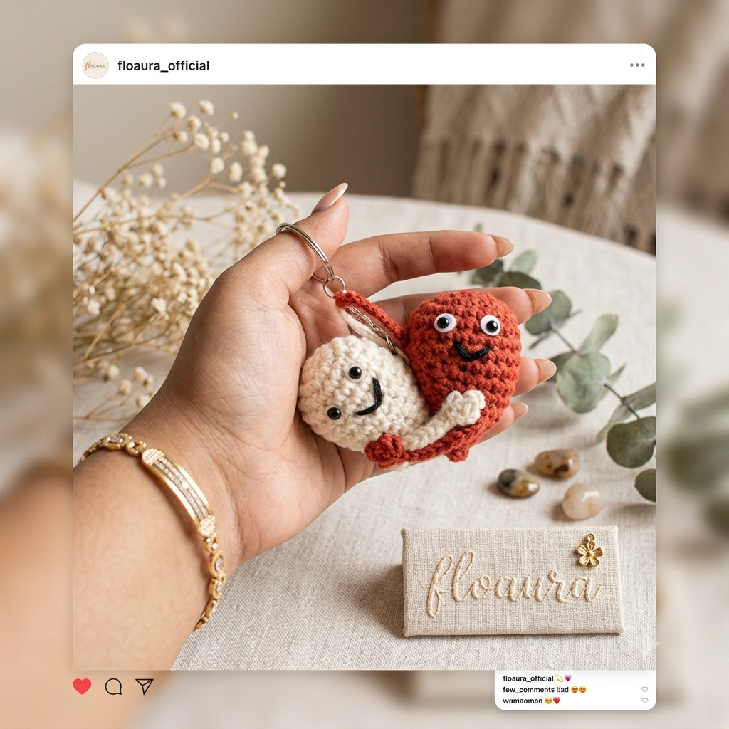 FLOAURA HUGGING HEARTS CHARM