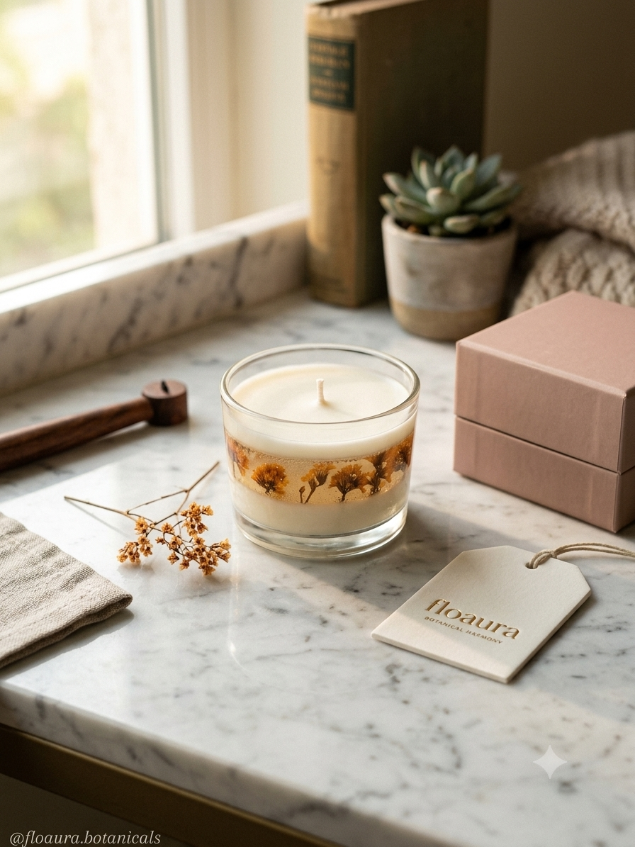 Golden Bloom Candle
